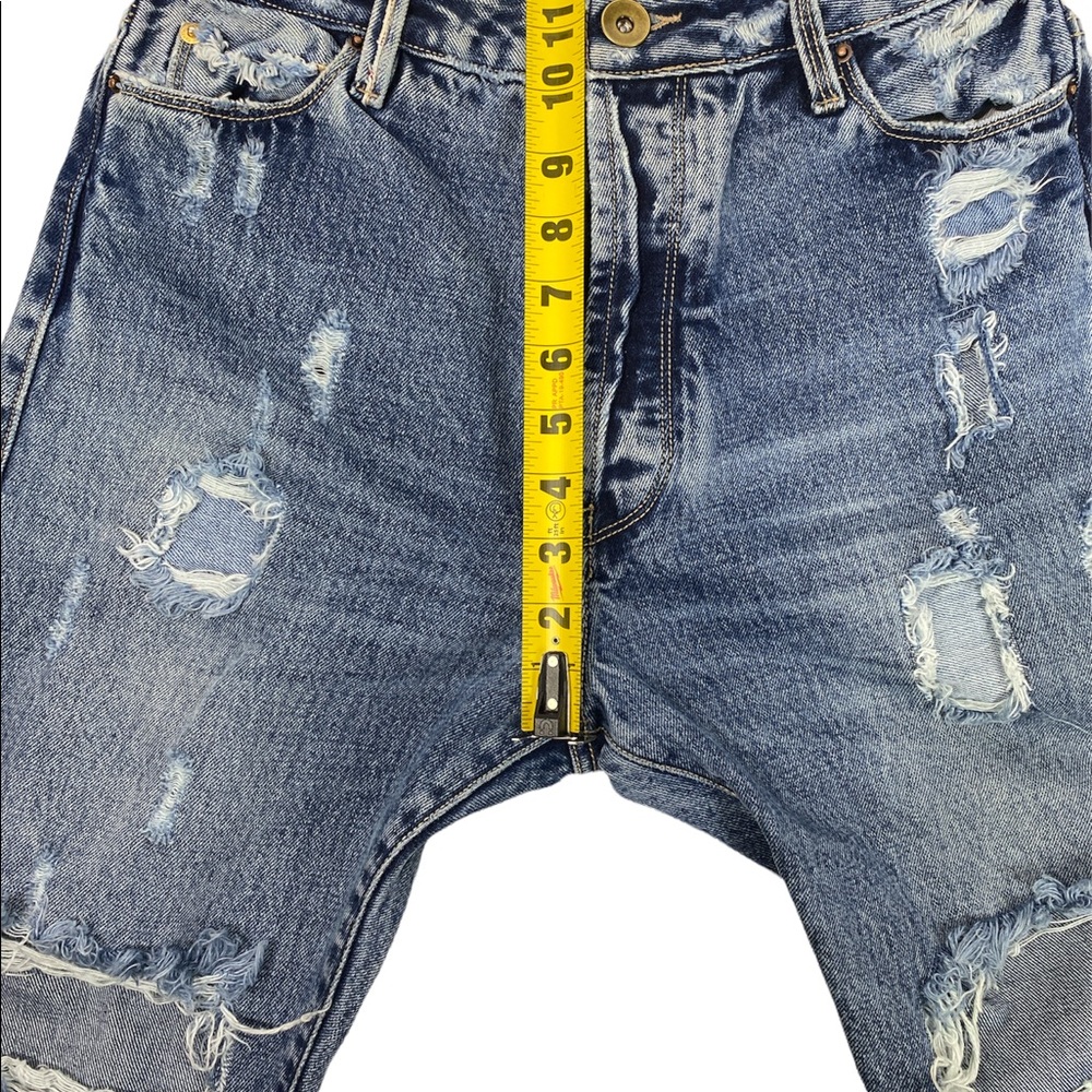 rosa cha Selvedge Jeans Womens Candiani Denim Italy Button Fly Distressed - Picture 14 of 15